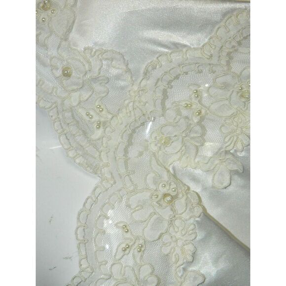 Intimo Amore Nightgown Women's Size Medium Ivory White Beaded Lace - Picture 6 of 11